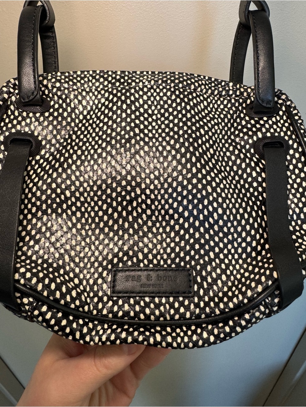 Rag & Bone black and white textured leather crossbody bag